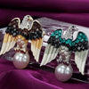 Pearl Rhinestone Eagle Pin Brooch