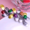 Artificial Jade Clips Pin Brooch