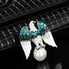 Pearl Rhinestone Eagle Pin Brooch